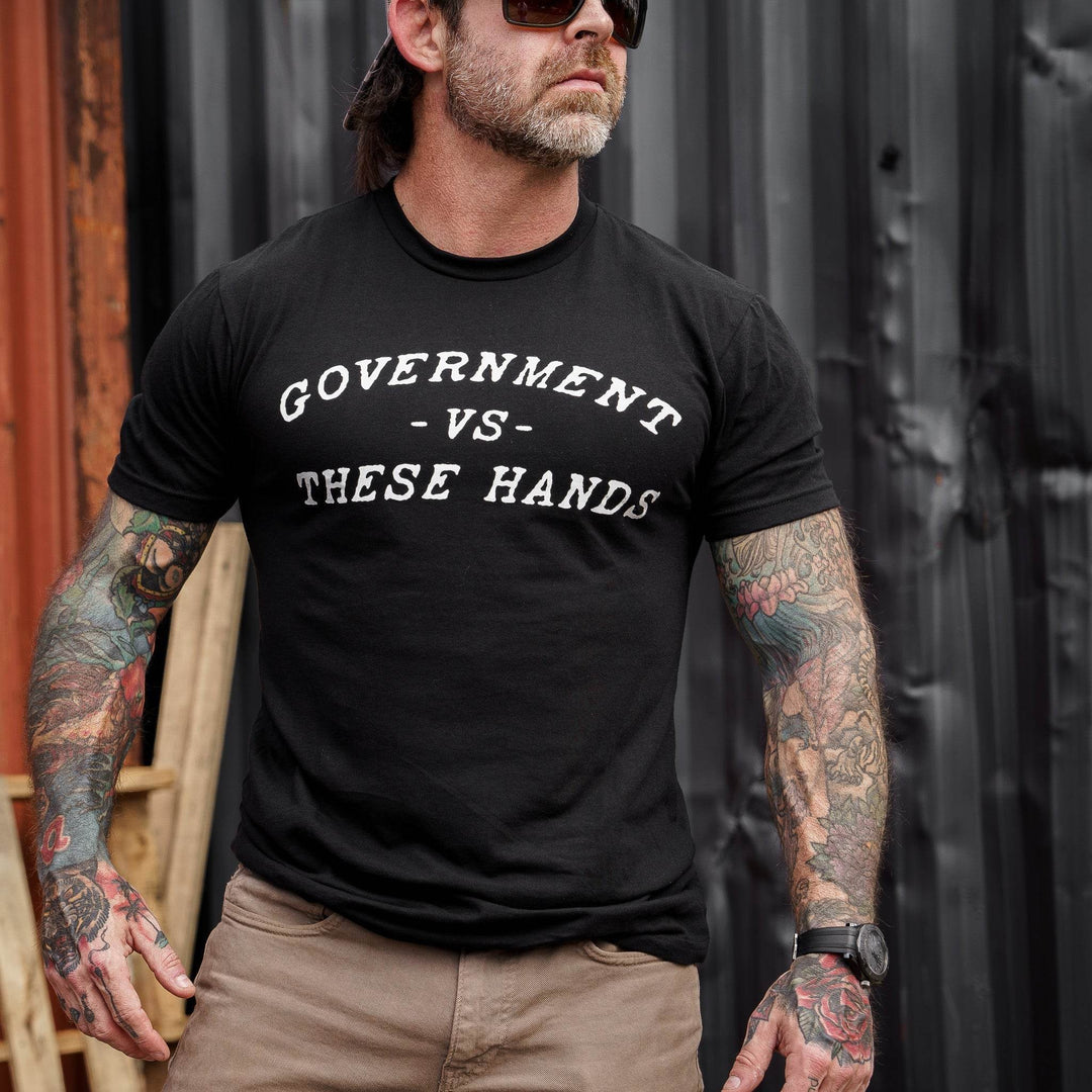 Government -vs- These Hands Men's T-Shirt - One Revolver Surfboards