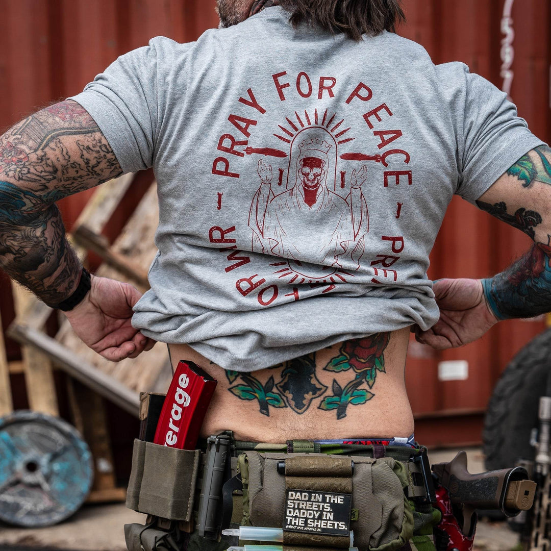 Pray For Peace. Prepare For War. Men's T-Shirt - One Revolver Surfboards