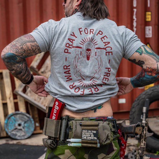 Pray For Peace. Prepare For War. Men's T-Shirt - One Revolver Surfboards