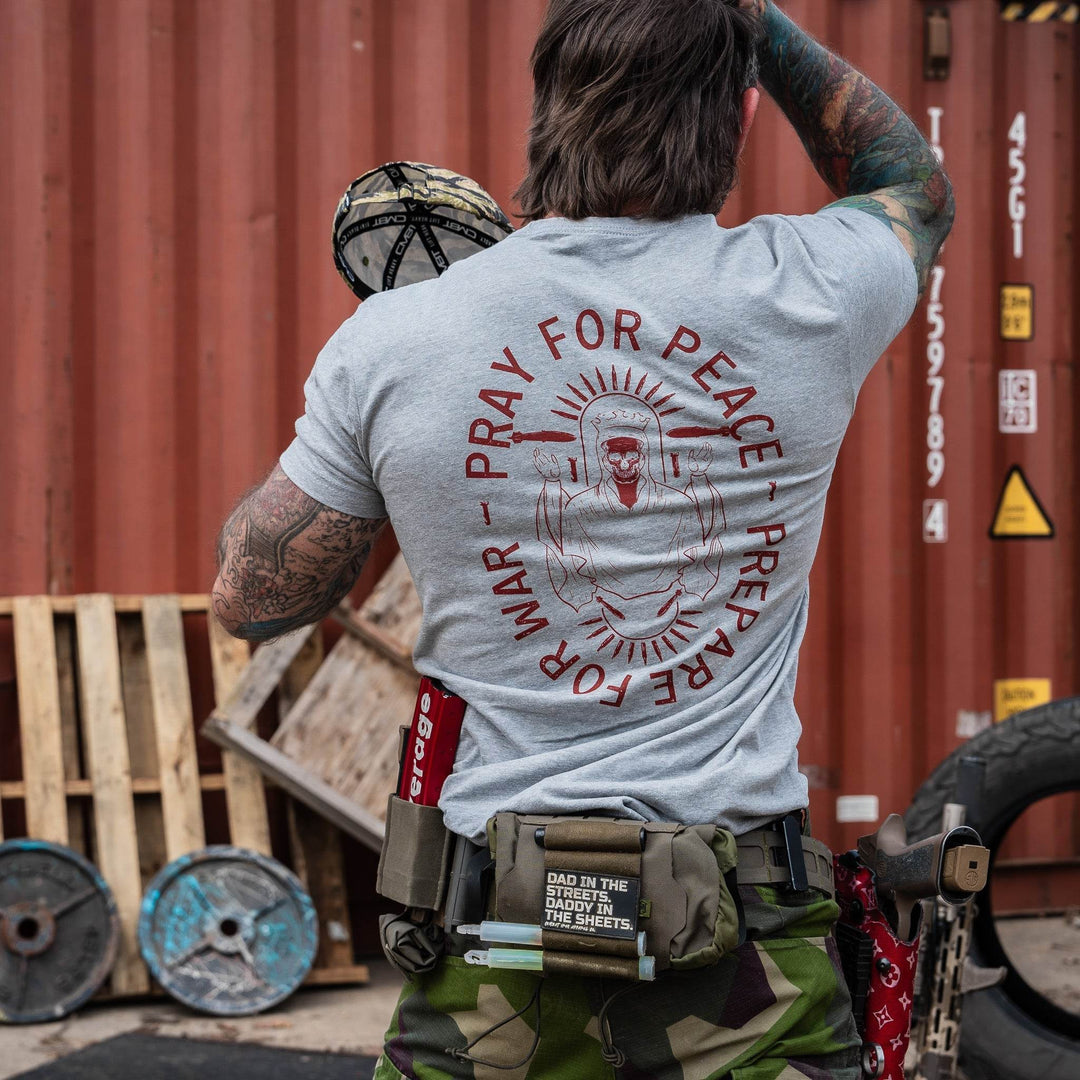 Pray For Peace. Prepare For War. Men's T-Shirt - One Revolver Surfboards