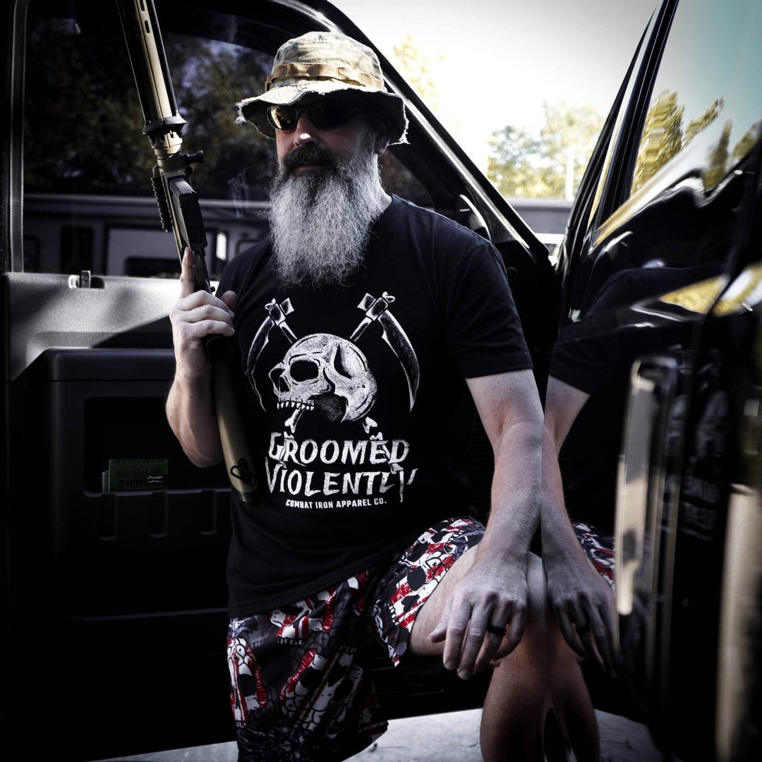 Groomed Violently Skull Men's T-Shirt - One Revolver Surfboards