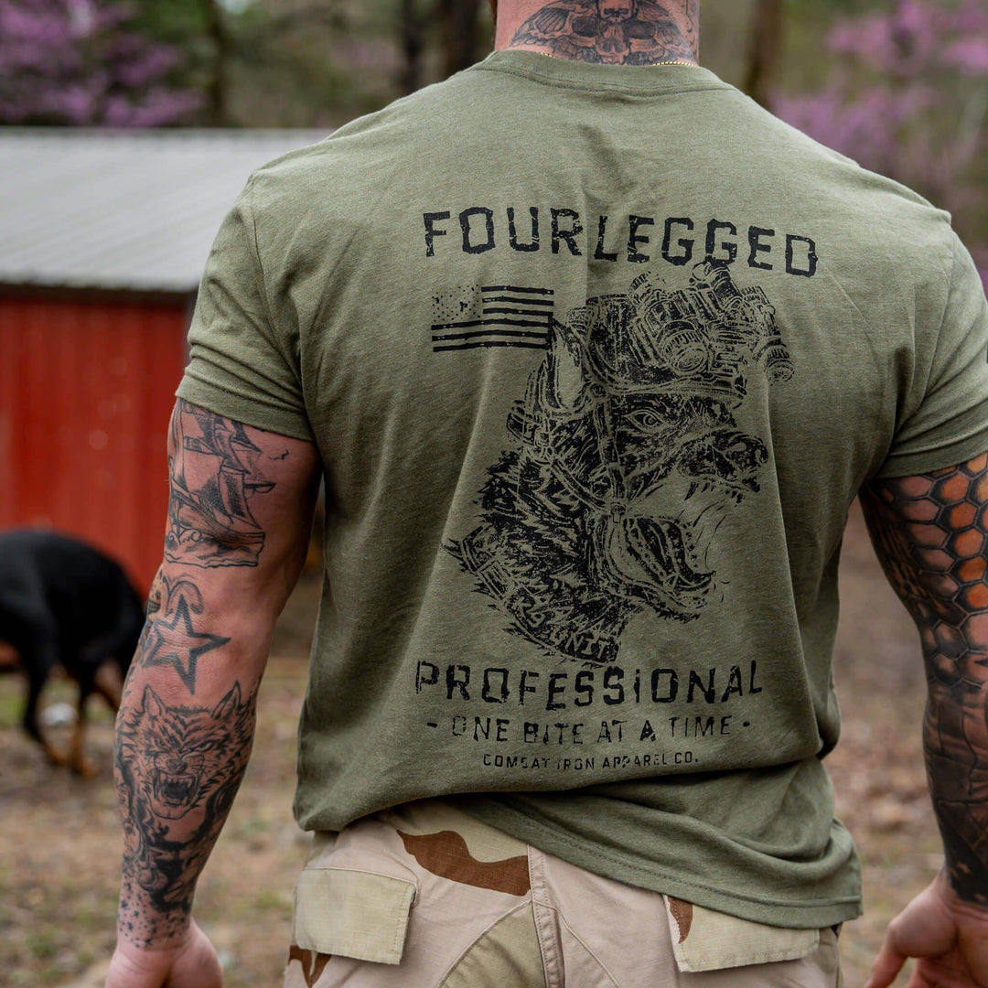 Four Legged Professional K9 Dog Training Men's T-Shirt - One Revolver Surfboards