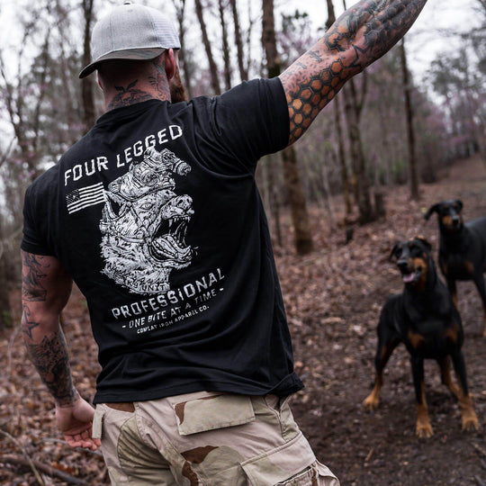 Four Legged Professional K9 Dog Training Men's T-Shirt - One Revolver Surfboards