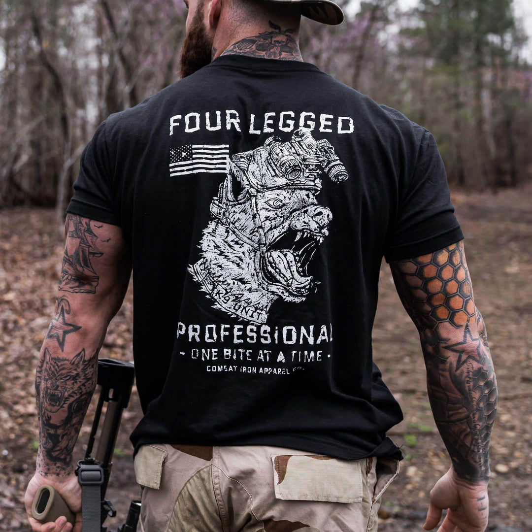 Four Legged Professional K9 Dog Training Men's T-Shirt - GRAPHIC T-SHIRT - One Revolver Surfboards