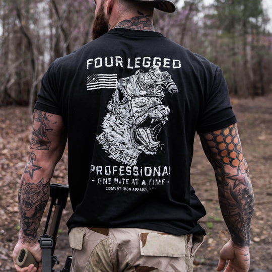 Four Legged Professional K9 Dog Training Men's T-Shirt - GRAPHIC T-SHIRT - One Revolver Surfboards