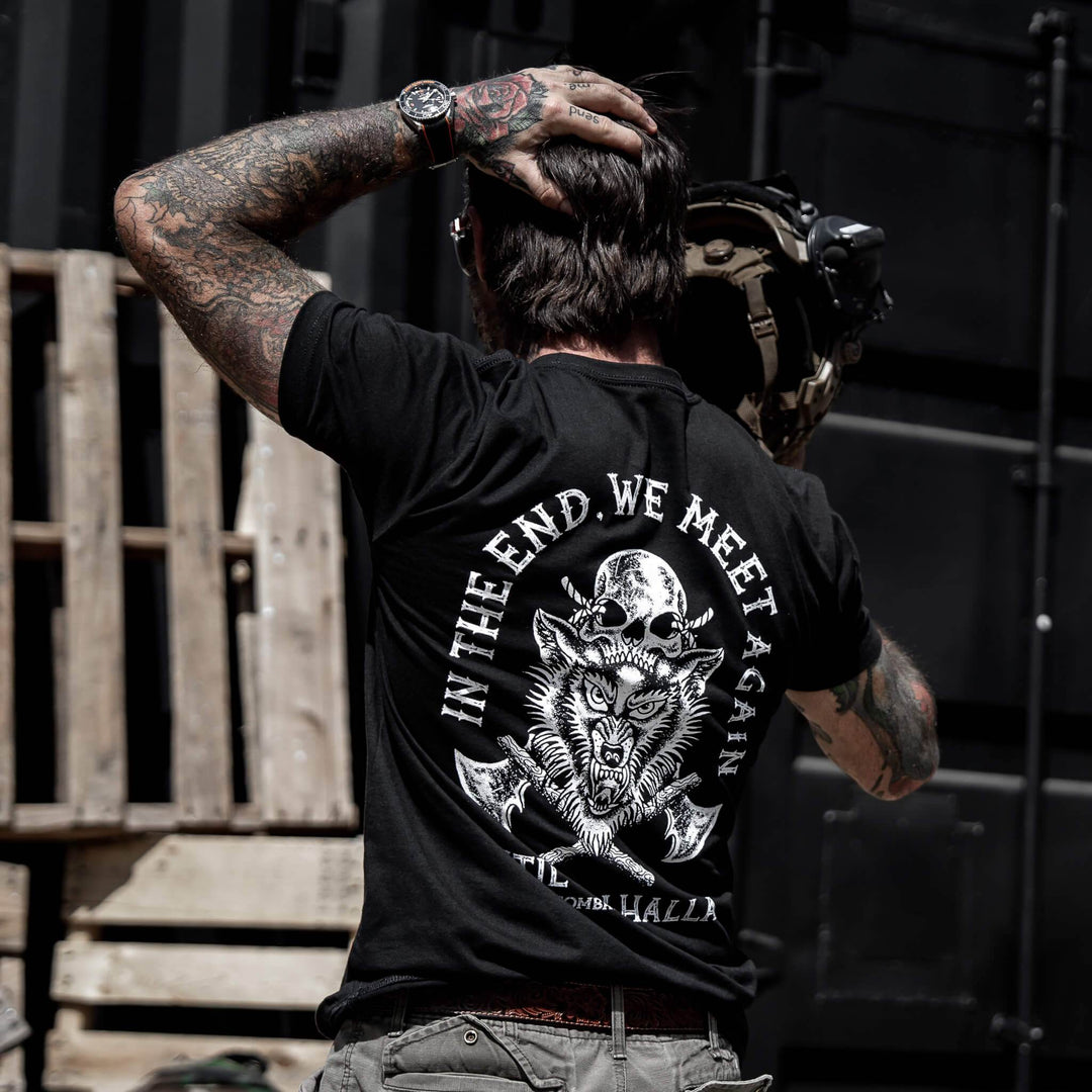 In the End, we meet Again | Unit Valhalla Men's T-Shirt - One Revolver Surfboards
