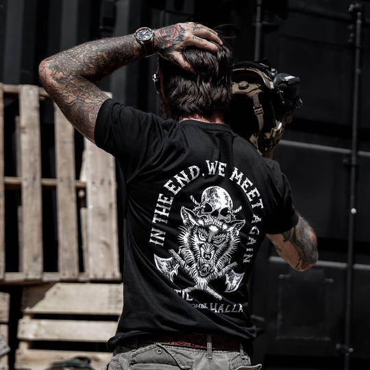 In the End, we meet Again | Unit Valhalla Men's T-Shirt - One Revolver Surfboards