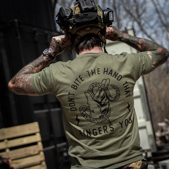 Don't Bite The Hand That Fingers You Men's T-Shirt - One Revolver Surfboards