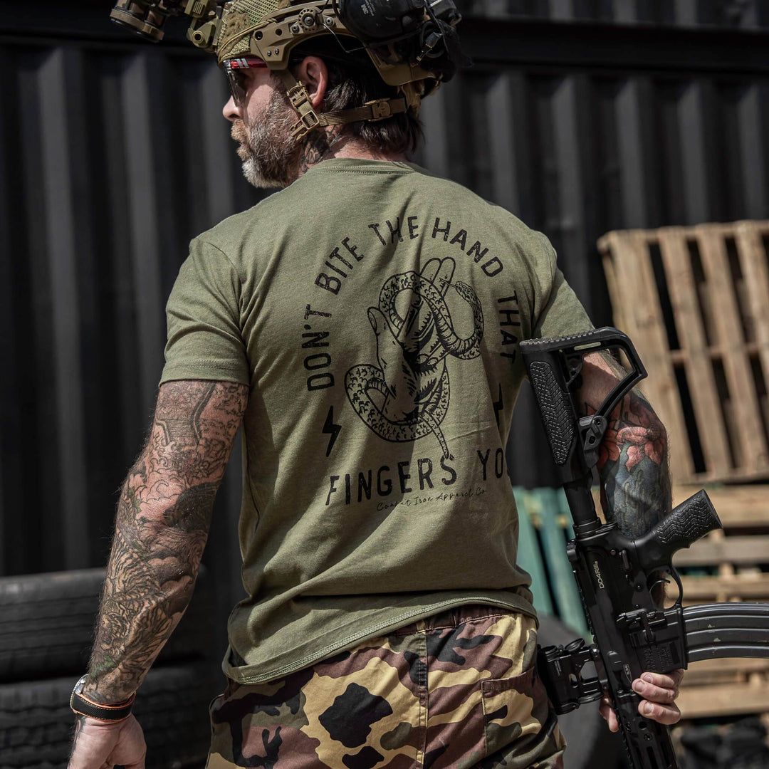 Don't Bite The Hand That Fingers You Men's T-Shirt - One Revolver Surfboards