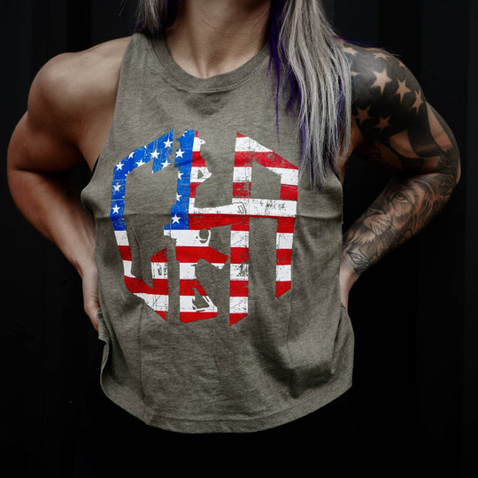 CIA Hex USA Edition Flowy Crop Top - One Revolver Surfboards