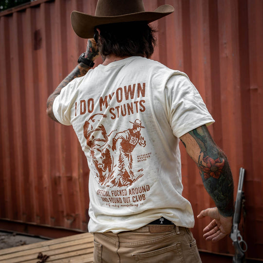 I Do My Own Stunts | Official F*cked Around Found Out Club Men's T-Shirt | DRTYCWBY - GRAPHIC T-SHIRT - One Revolver Surfboards