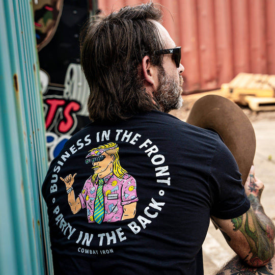 Business In The Front. Party In The Back. Party Men's T-Shirt - One Revolver Surfboards