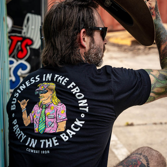 Business In The Front. Party In The Back. Party Men's T-Shirt - One Revolver Surfboards