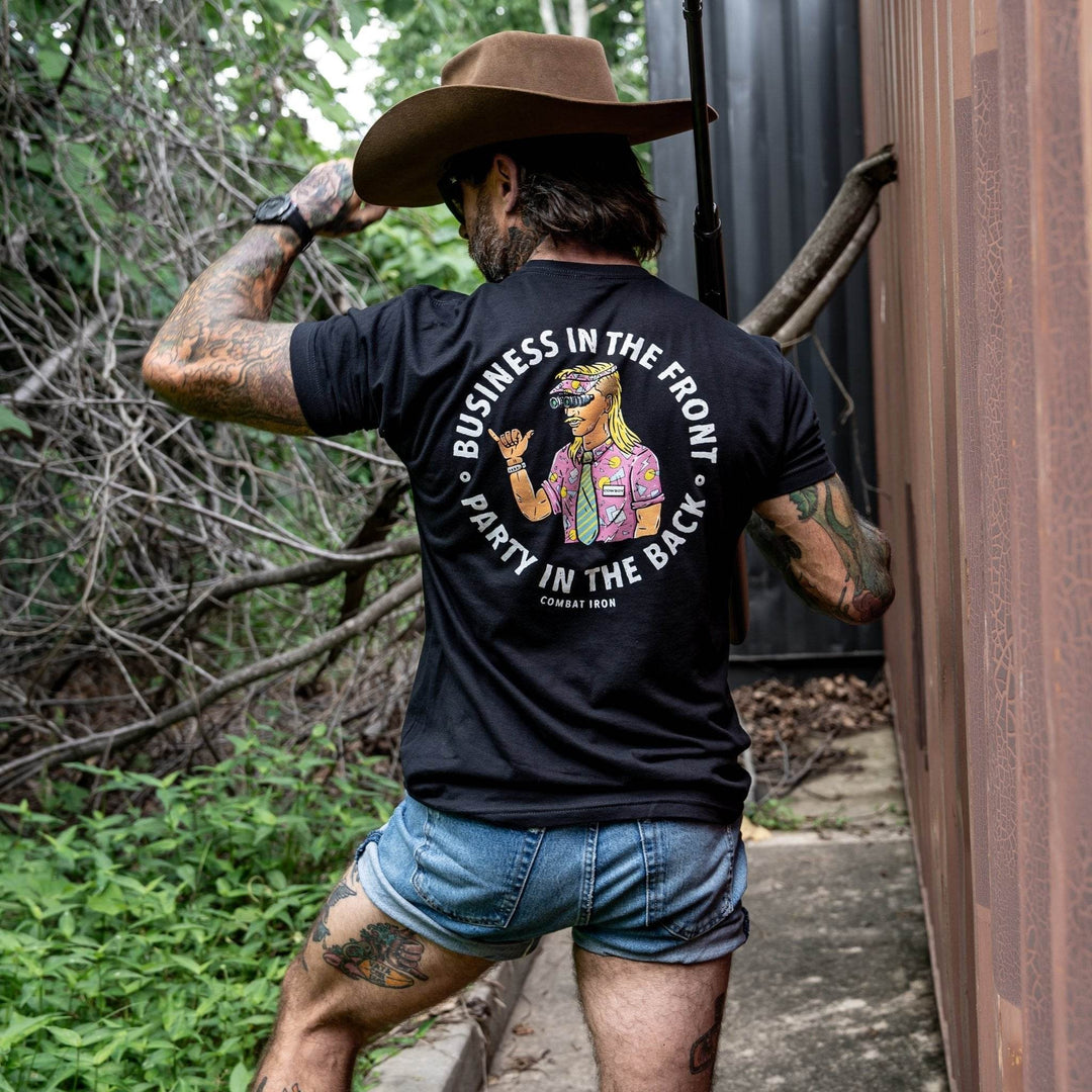 Business In The Front. Party In The Back. Party Men's T-Shirt - One Revolver Surfboards