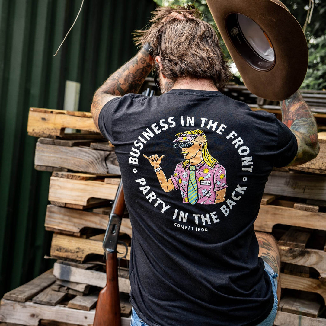 Business In The Front. Party In The Back. Party Men's T-Shirt - One Revolver Surfboards