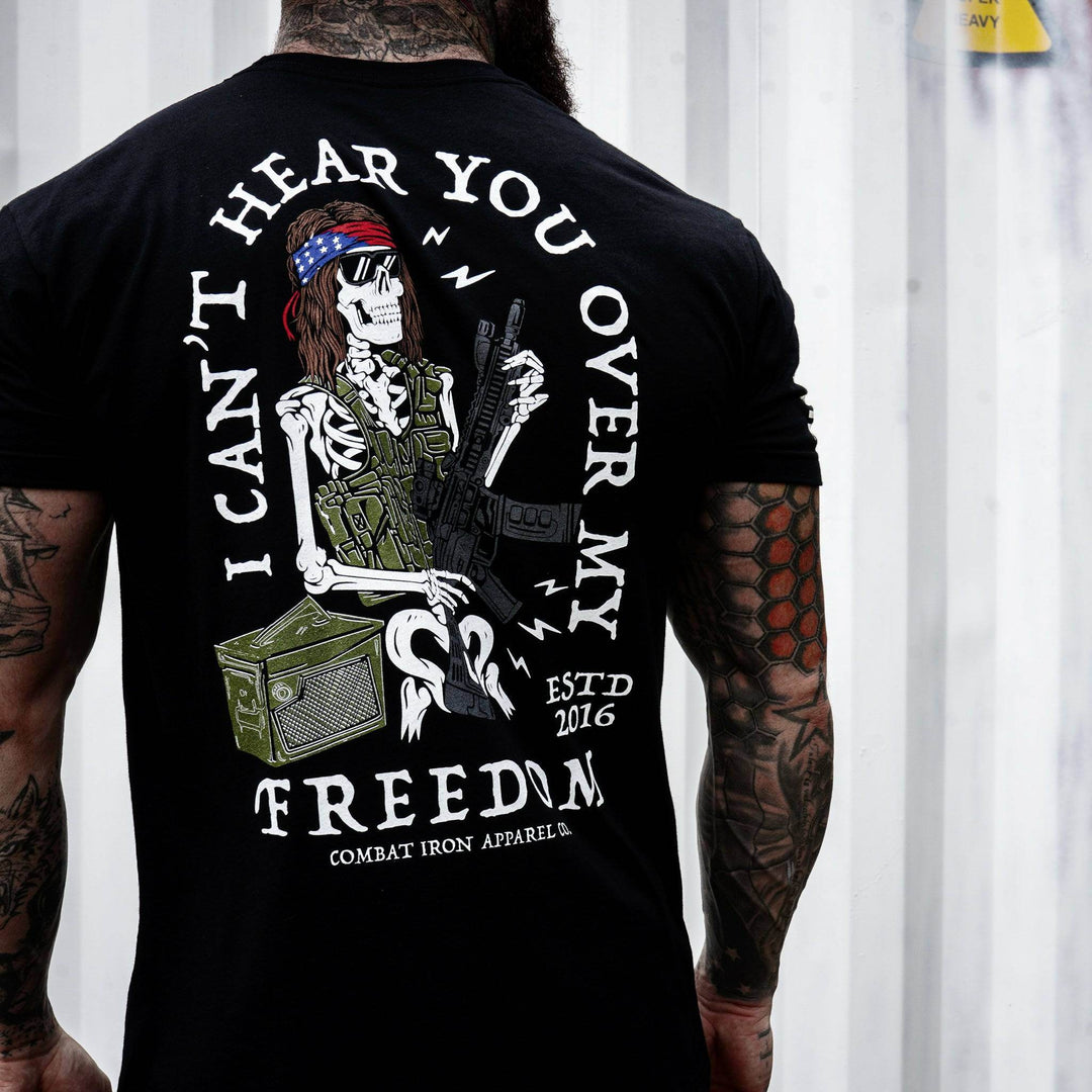 I Can't Hear You Over My Freedom AR Guitar Men's T-Shirt - One Revolver Surfboards