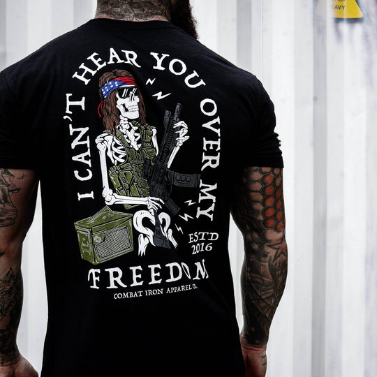 I Can't Hear You Over My Freedom AR Guitar Men's T-Shirt - One Revolver Surfboards
