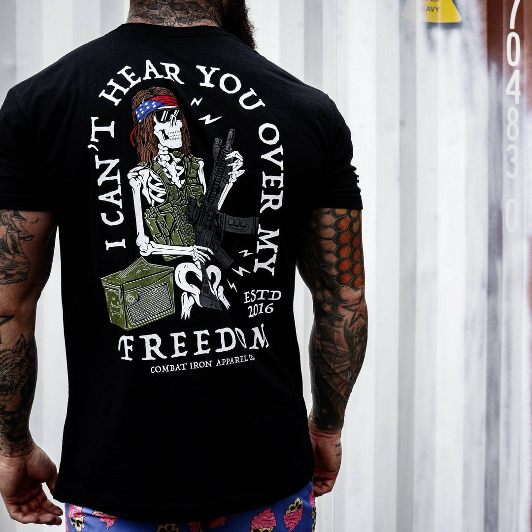 I Can't Hear You Over My Freedom AR Guitar Men's T-Shirt - One Revolver Surfboards
