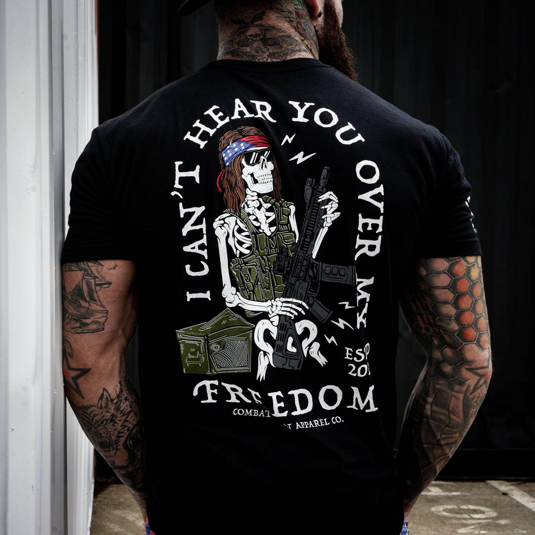 I Can't Hear You Over My Freedom AR Guitar Men's T-Shirt - One Revolver Surfboards