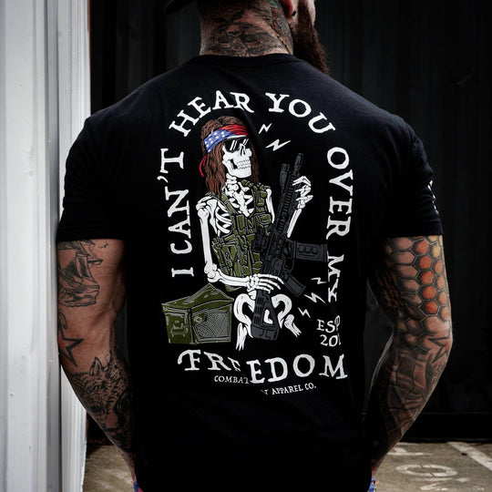 I Can't Hear You Over My Freedom AR Guitar Men's T-Shirt - One Revolver Surfboards
