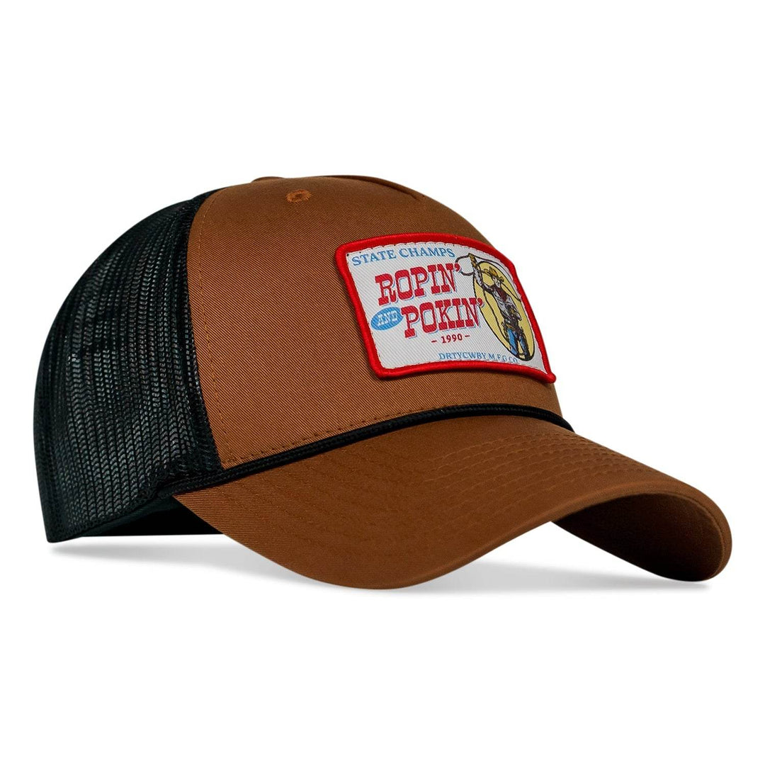Ropin' and Pokin' Dirty Cowboys Patch Rope SnapBack Hat - One Revolver Surfboards