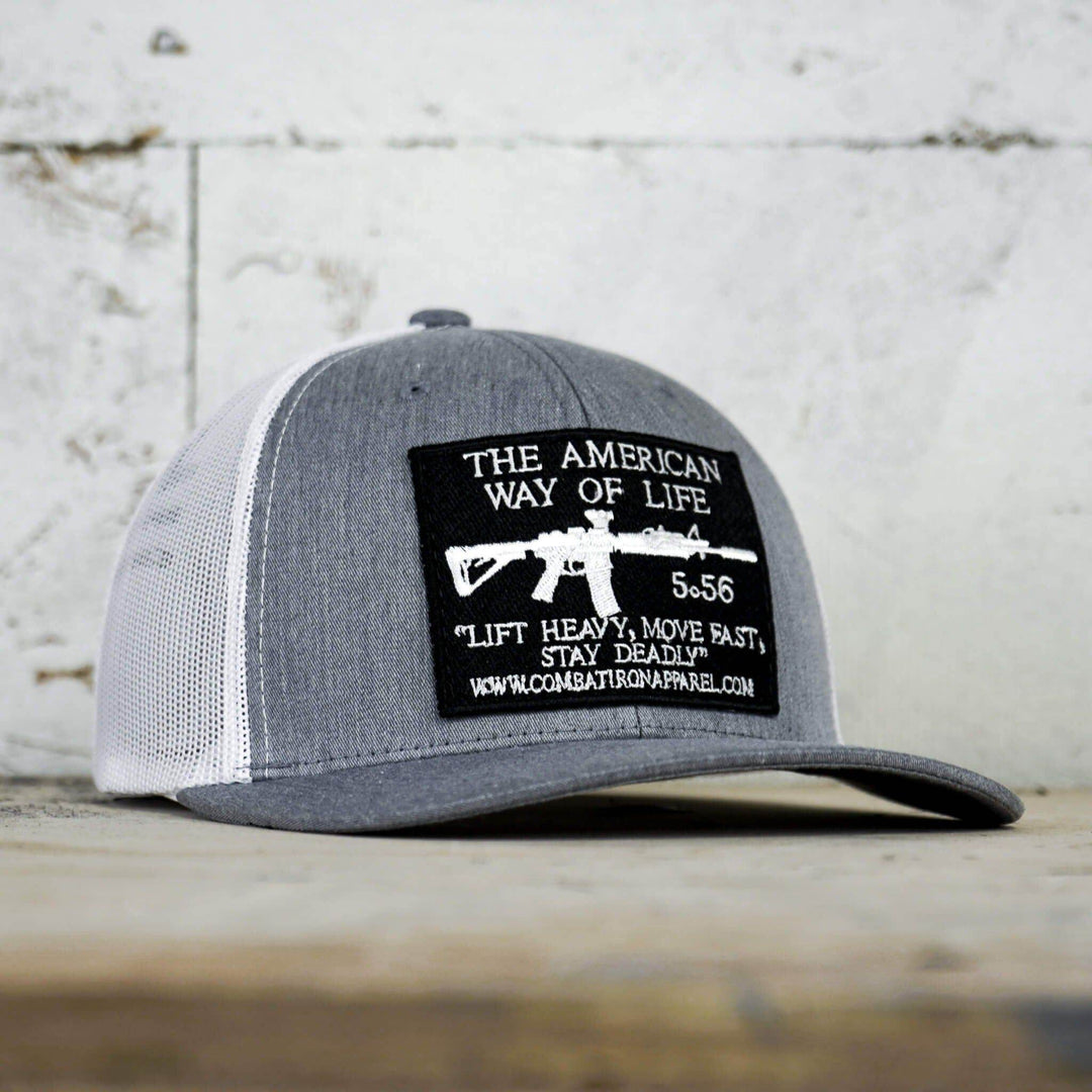 American Way Of Life 5.56 Black Patch Edition Mid-Profile Mesh Snapback - One Revolver Surfboards
