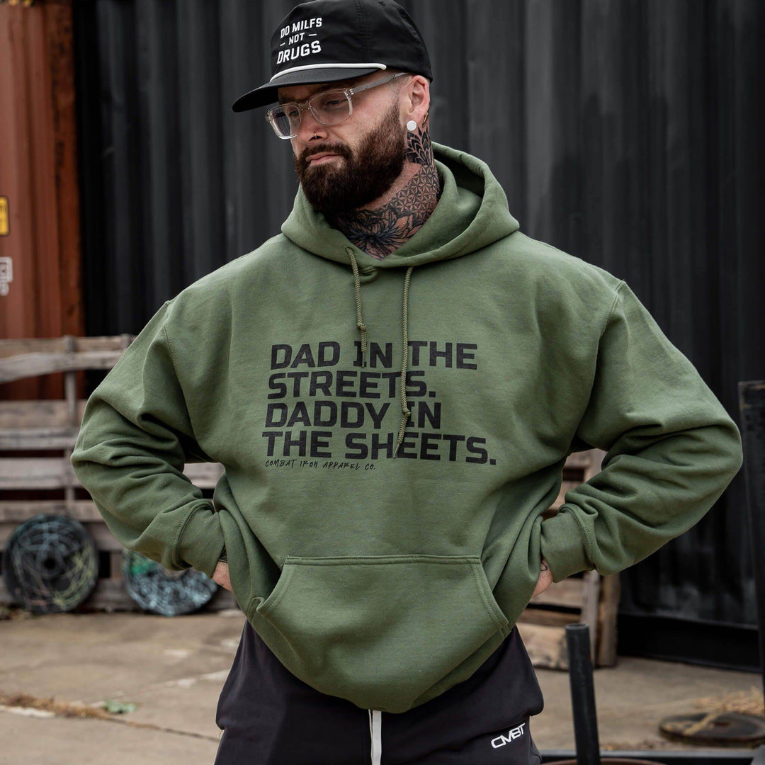 Dad In The Streets. Daddy In The Sheets. Men's Hoodie - One Revolver Surfboards