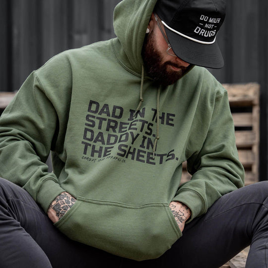 Dad In The Streets. Daddy In The Sheets. Men's Hoodie - One Revolver Surfboards