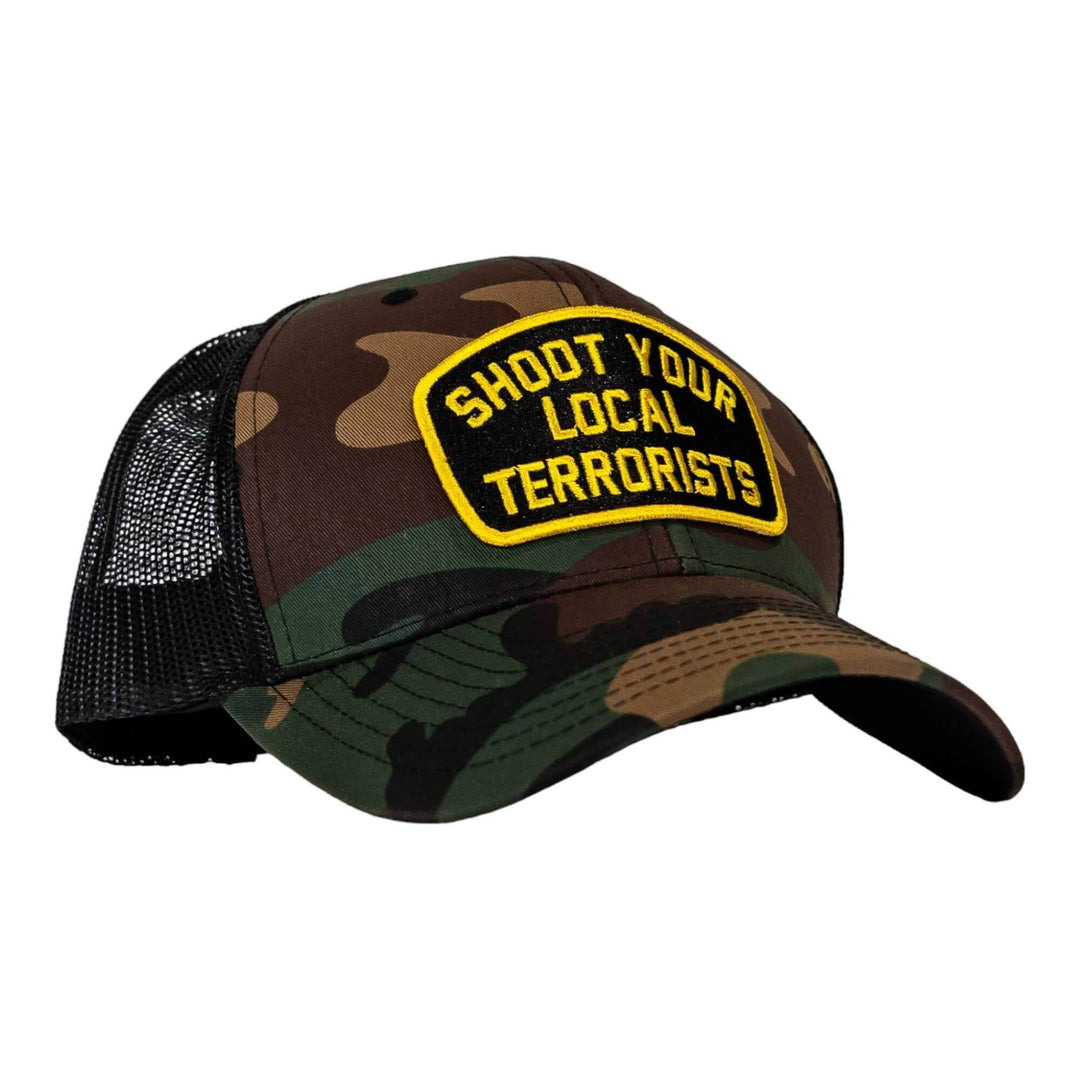 Shoot Your Local Terrorists Patch Snapback Hat - HEADWEAR - One Revolver Surfboards