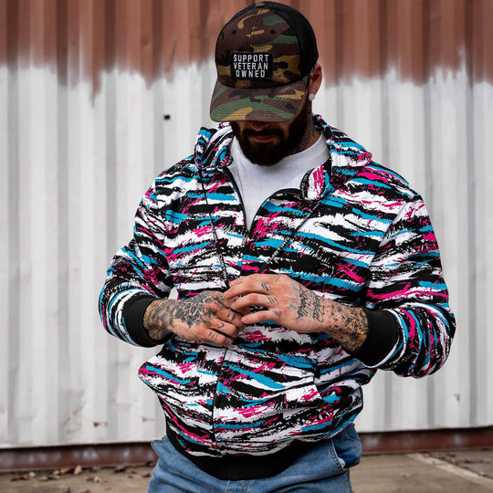 Men's Fleece Lined Zip Up Hoodie | V1 - One Revolver Surfboards