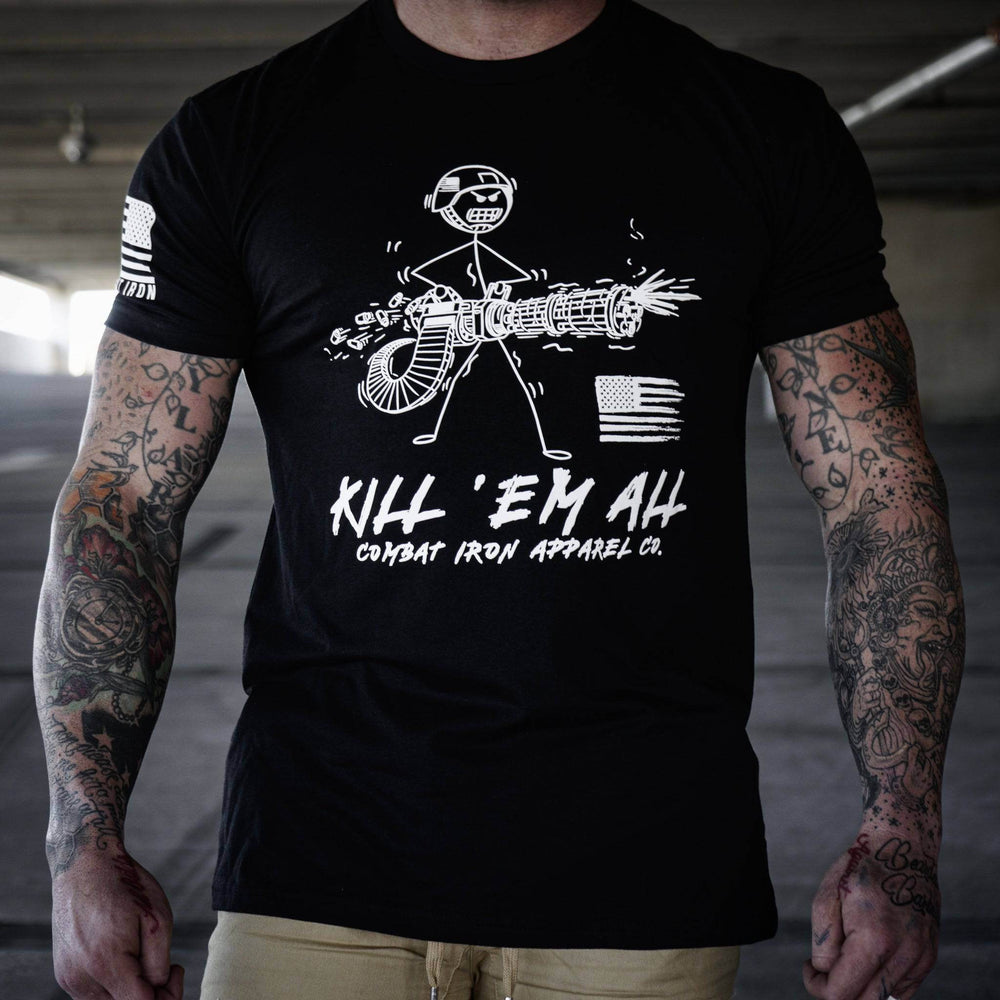 Kill Em' All Machine Gunner Men's T-Shirt - One Revolver Surfboards