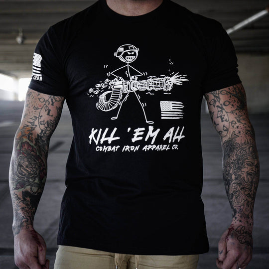 Kill Em' All Machine Gunner Men's T-Shirt - One Revolver Surfboards