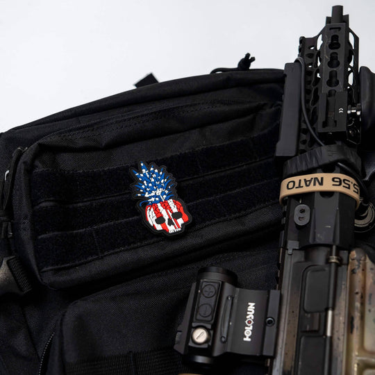 USA Pineapple Skull PVC Patch - One Revolver Surfboards