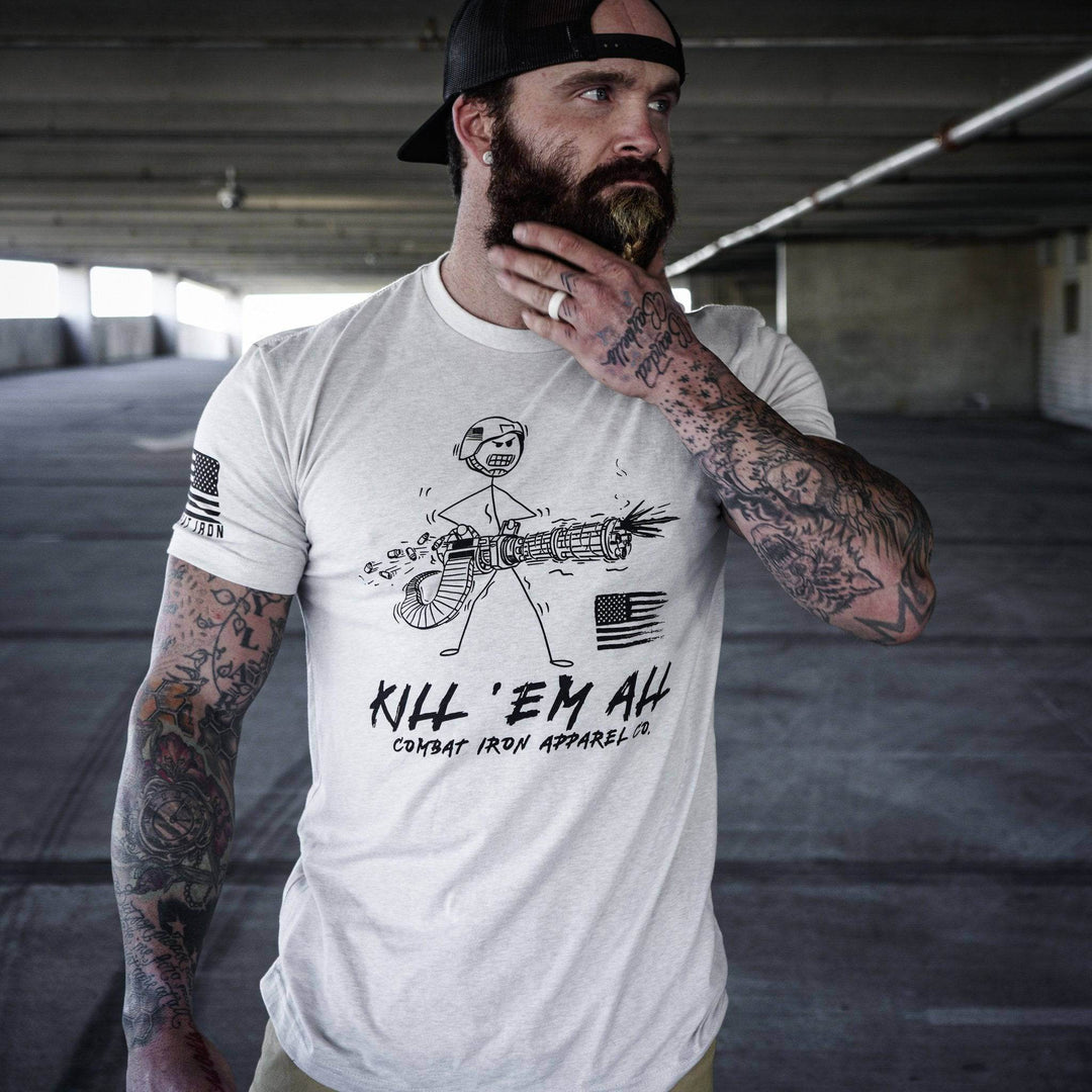 Kill Em' All Machine Gunner Men's T-Shirt - One Revolver Surfboards