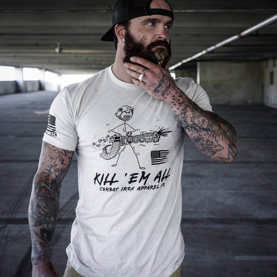 Kill Em' All Machine Gunner Men's T-Shirt - One Revolver Surfboards