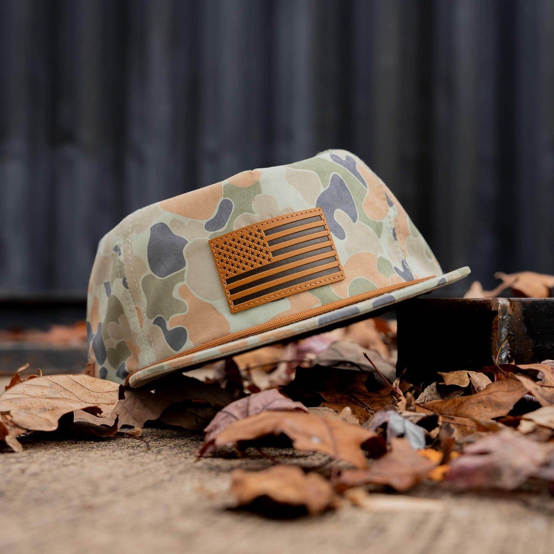American Flag Leather Patch Crushable Rope Snapback Hat - One Revolver Surfboards