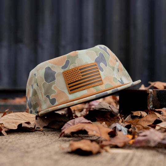 American Flag Leather Patch Crushable Rope Snapback Hat - One Revolver Surfboards