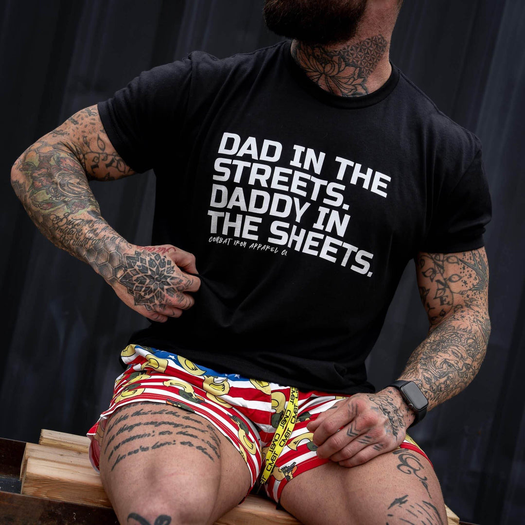 Dad in the Streets. Daddy In the Sheets. Men's T-Shirt - One Revolver Surfboards