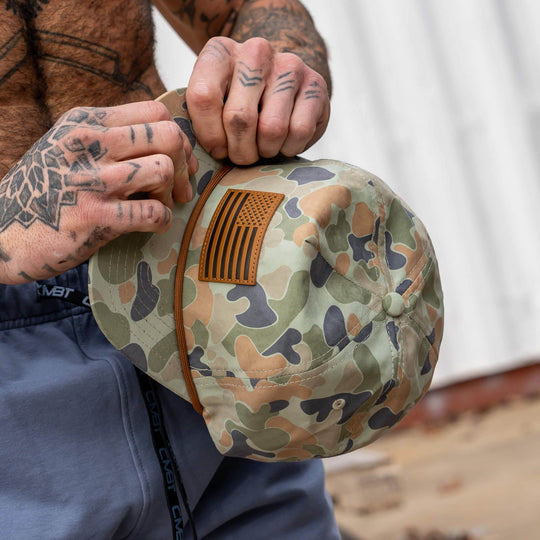 American Flag Leather Patch Crushable Rope Snapback Hat - One Revolver Surfboards