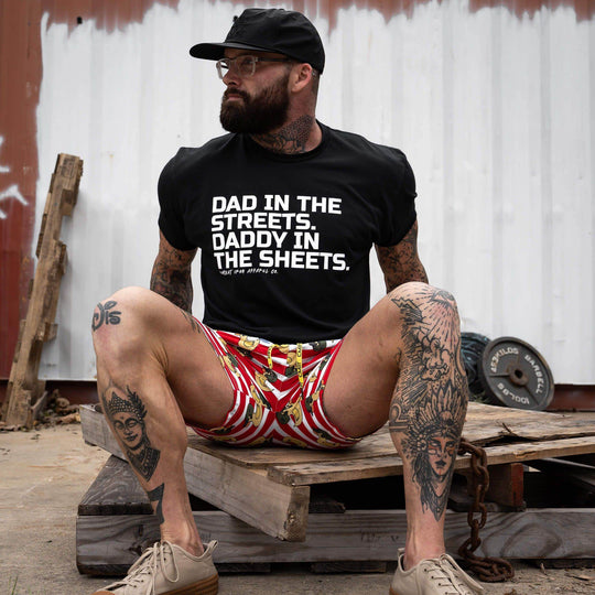 Dad in the Streets. Daddy In the Sheets. Men's T-Shirt - One Revolver Surfboards