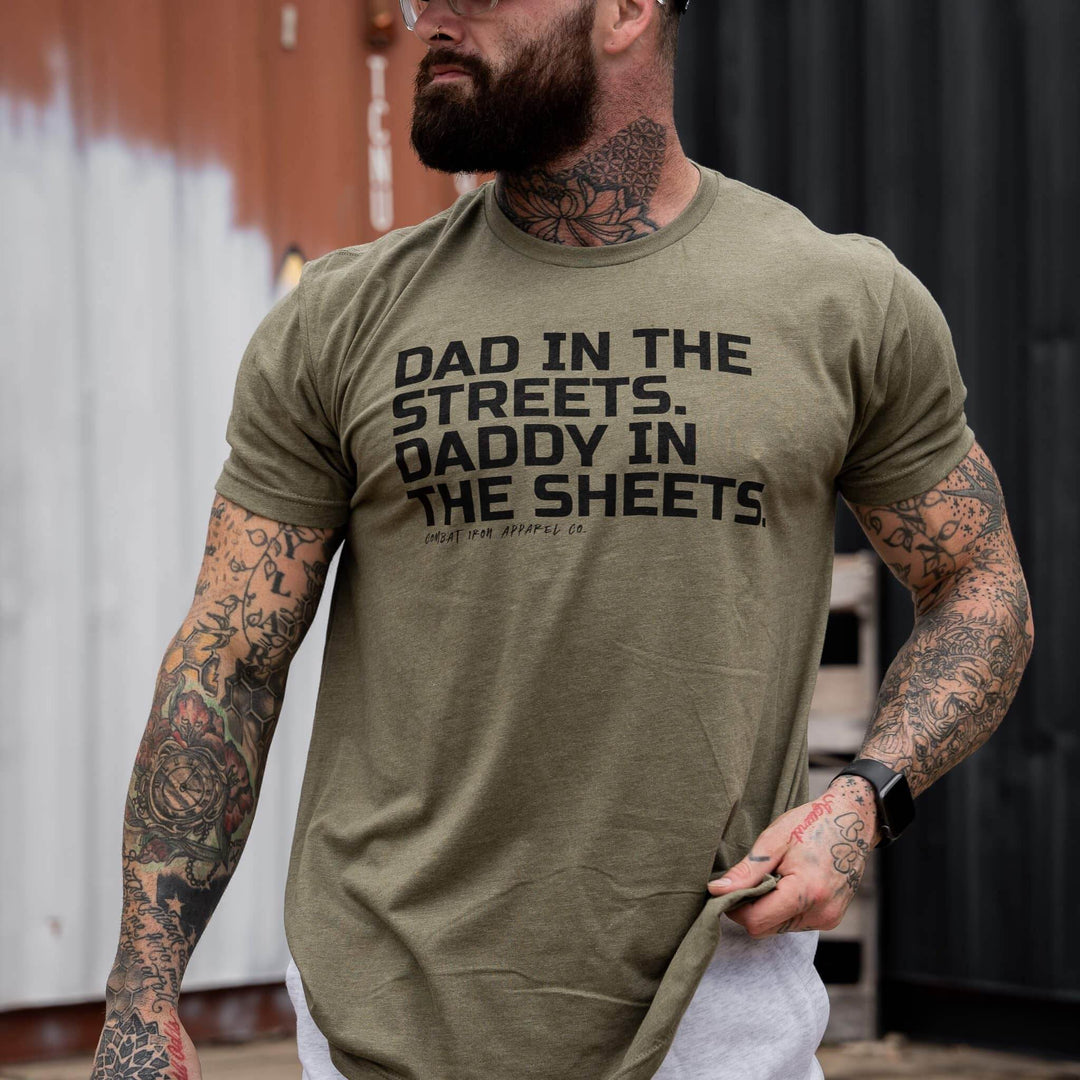 Dad in the Streets. Daddy In the Sheets. Men's T-Shirt - One Revolver Surfboards