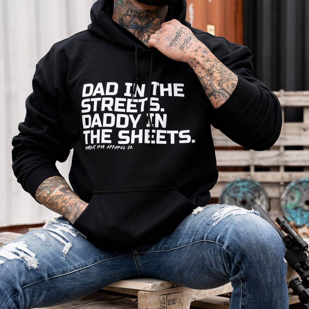 Dad In The Streets. Daddy In The Sheets. Men's Hoodie - One Revolver Surfboards