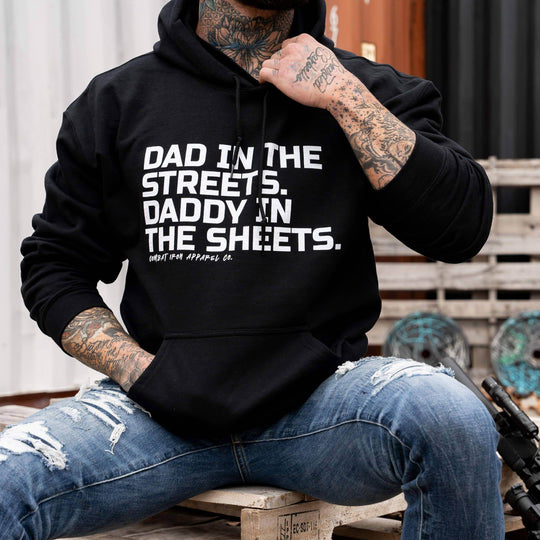 Dad In The Streets. Daddy In The Sheets. Men's Hoodie - One Revolver Surfboards
