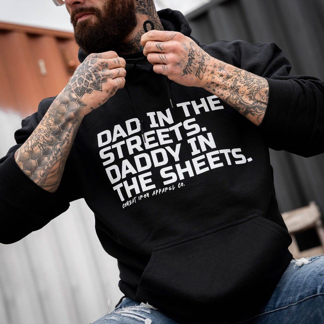 Dad In The Streets. Daddy In The Sheets. Men's Hoodie - One Revolver Surfboards