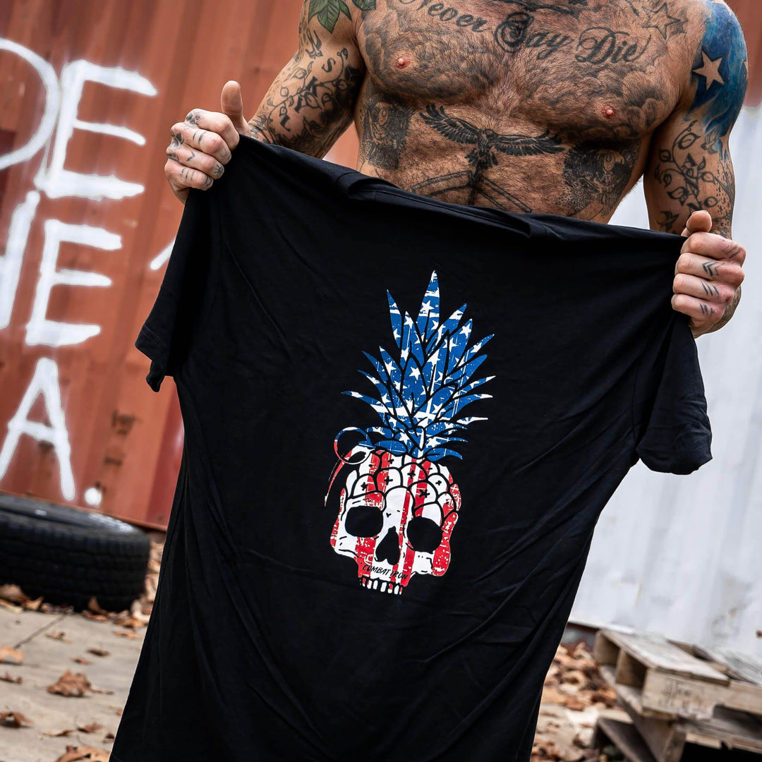 American Flag USA Pineapple Grenade Men's T-Shirt - One Revolver Surfboards