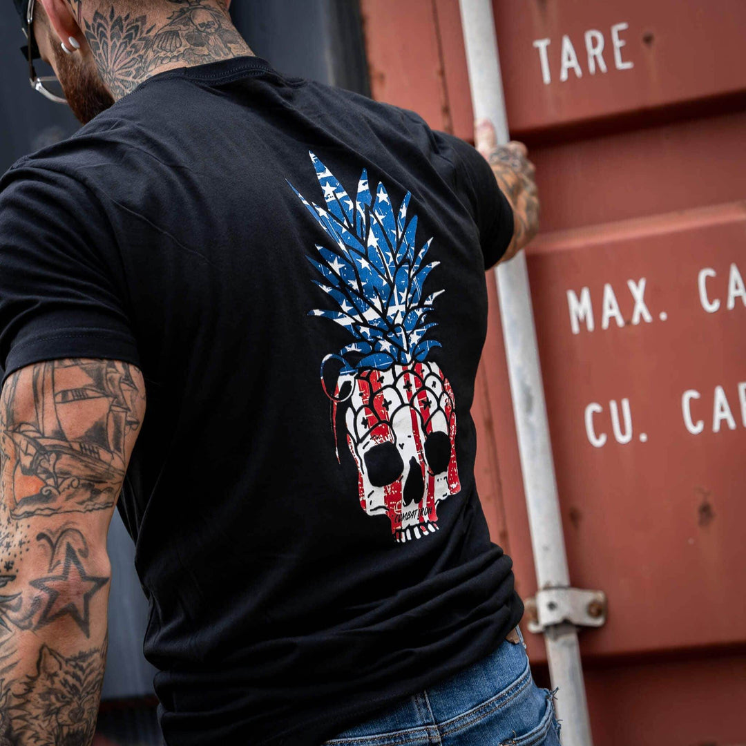American Flag USA Pineapple Grenade Men's T-Shirt - One Revolver Surfboards