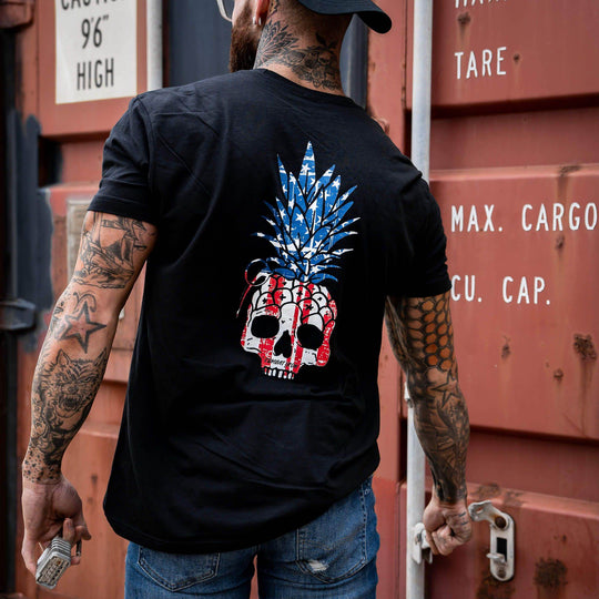 American Flag USA Pineapple Grenade Men's T-Shirt - One Revolver Surfboards