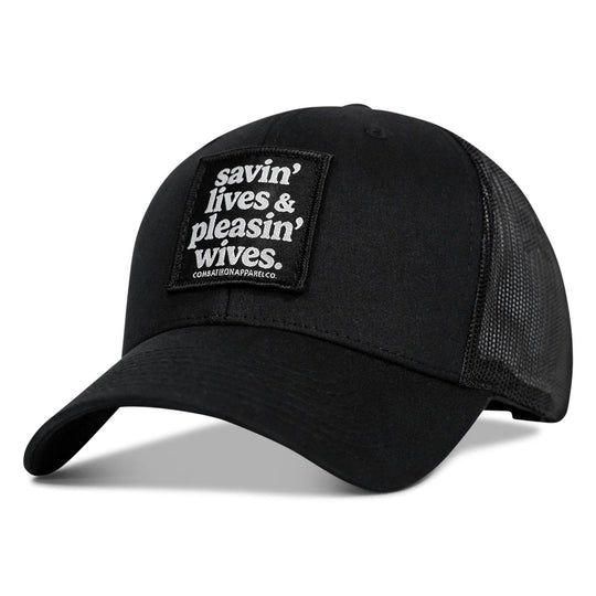 SAVIN' LIVES & PLEASIN' WIVES Patch SnapBack Hat - One Revolver Surfboards
