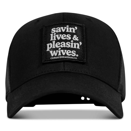 SAVIN' LIVES & PLEASIN' WIVES Patch SnapBack Hat - One Revolver Surfboards