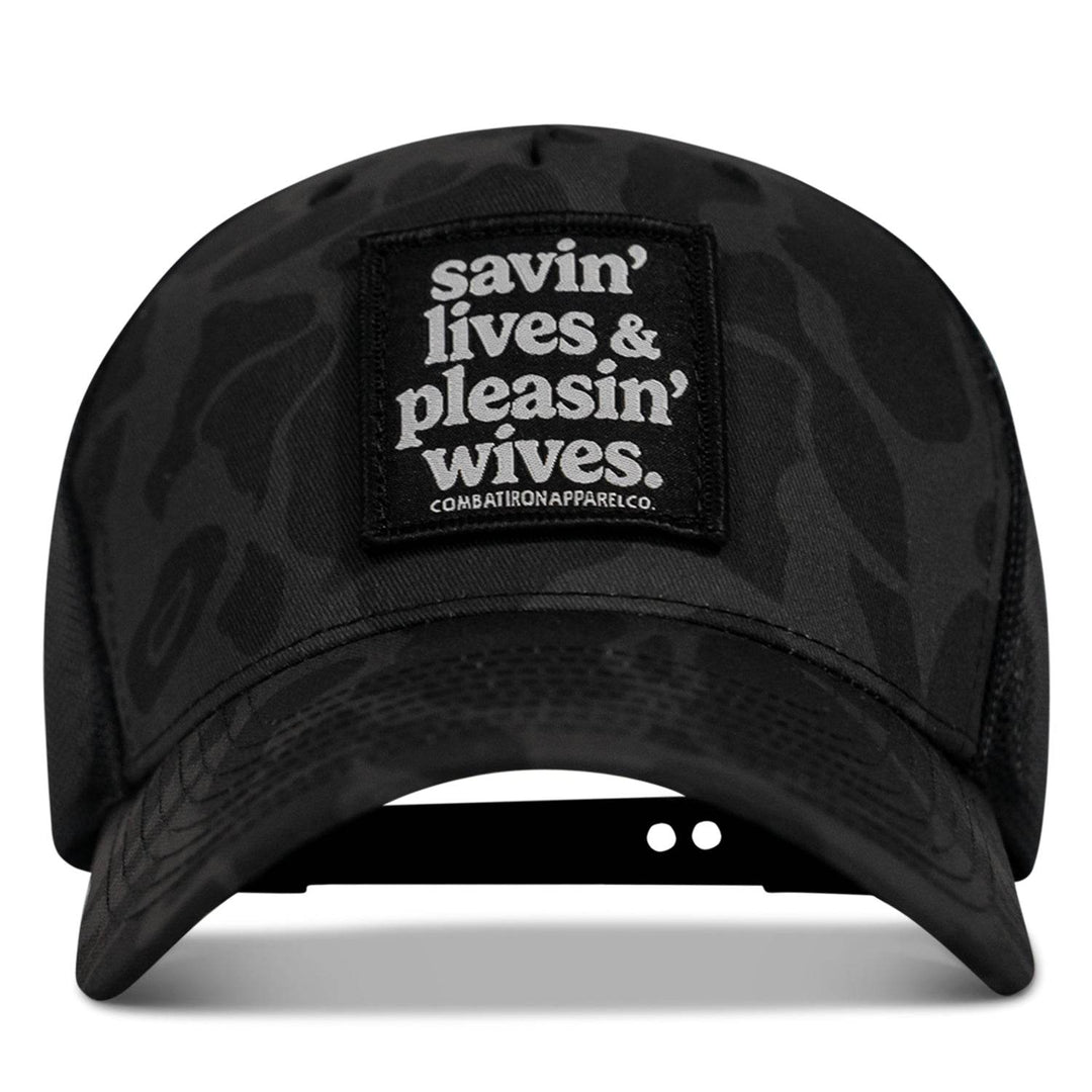 SAVIN' LIVES & PLEASIN' WIVES Patch SnapBack Hat - One Revolver Surfboards